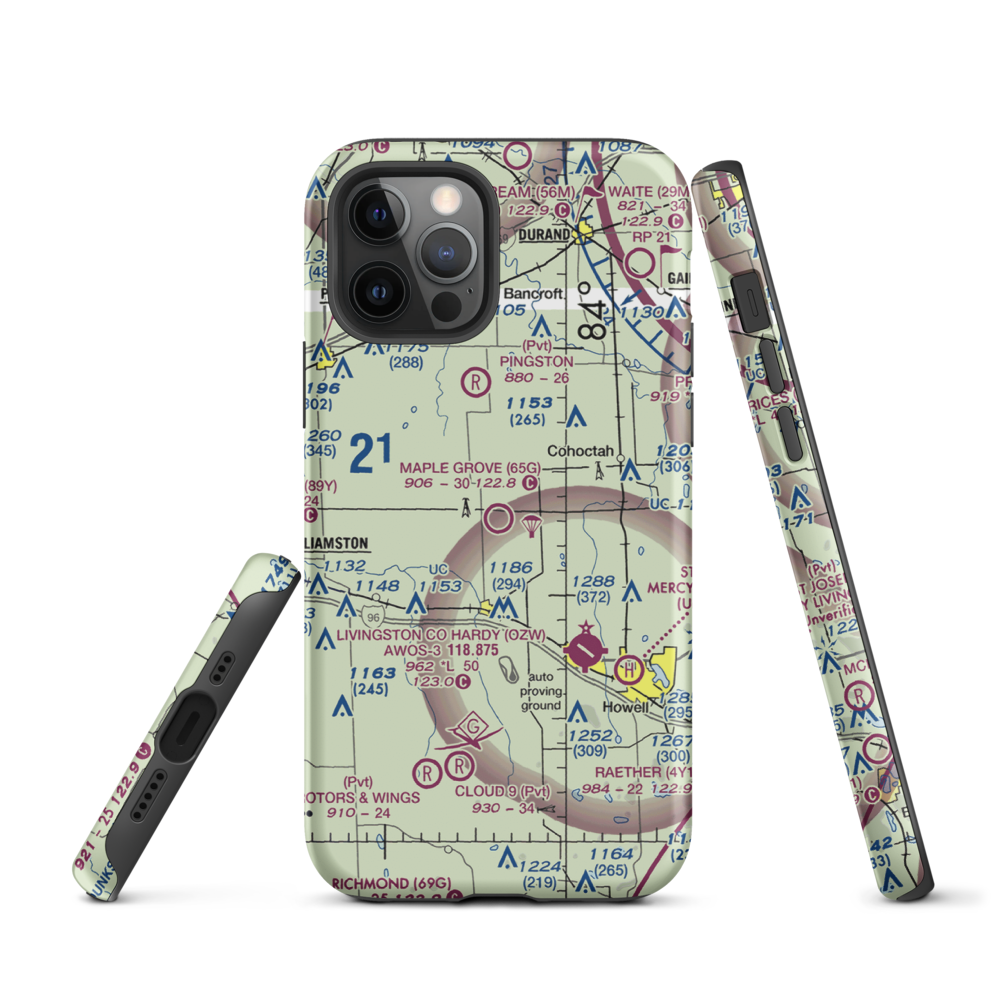 Maple Grove Airport (65G) VFR Sectional  Tough iPhone Case iPhone 12 Pro model shown