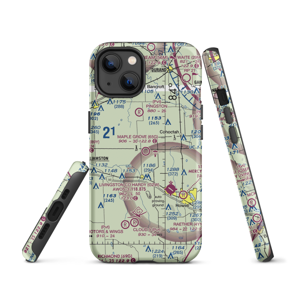 Maple Grove Airport (65G) VFR Sectional  Tough iPhone Case iPhone 13 model shown