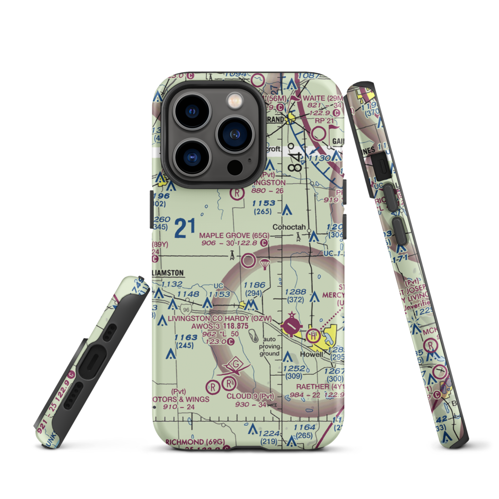 Maple Grove Airport (65G) VFR Sectional  Tough iPhone Case iPhone 13 Pro model shown