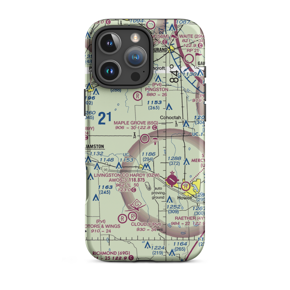 Maple Grove Heliport (E66) VFR Sectional  Tough iPhone Case iPhone 16 Pro Max model shown