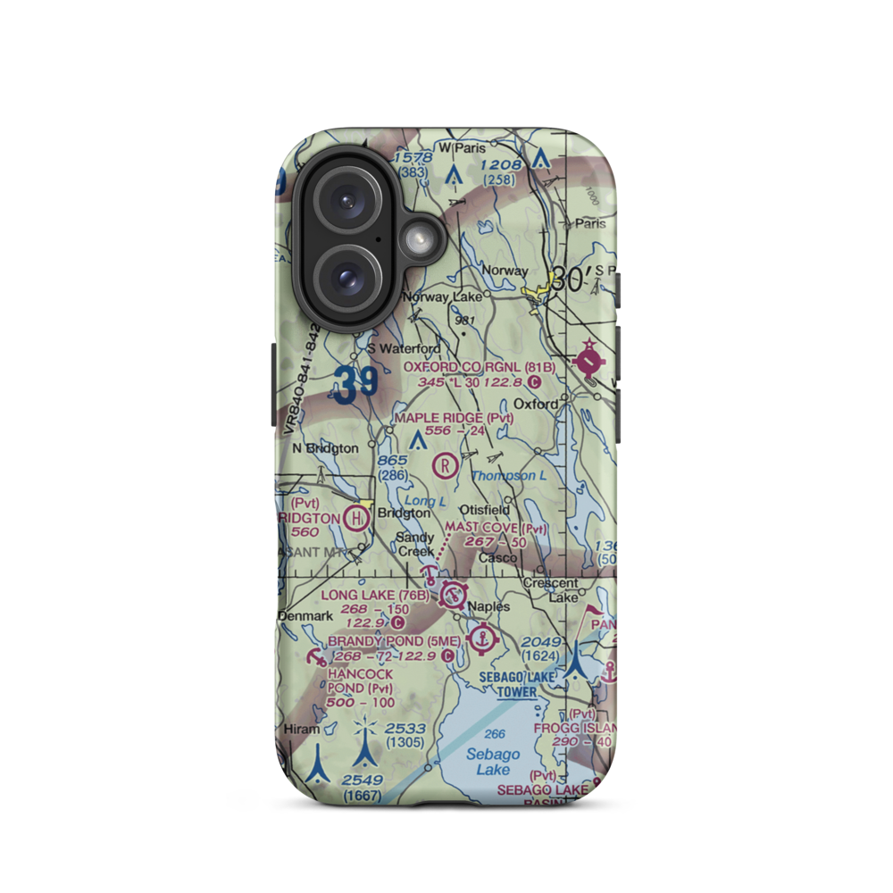 Maple Ridge Airport (03ME) VFR Sectional  Tough iPhone Case iPhone 16 model shown