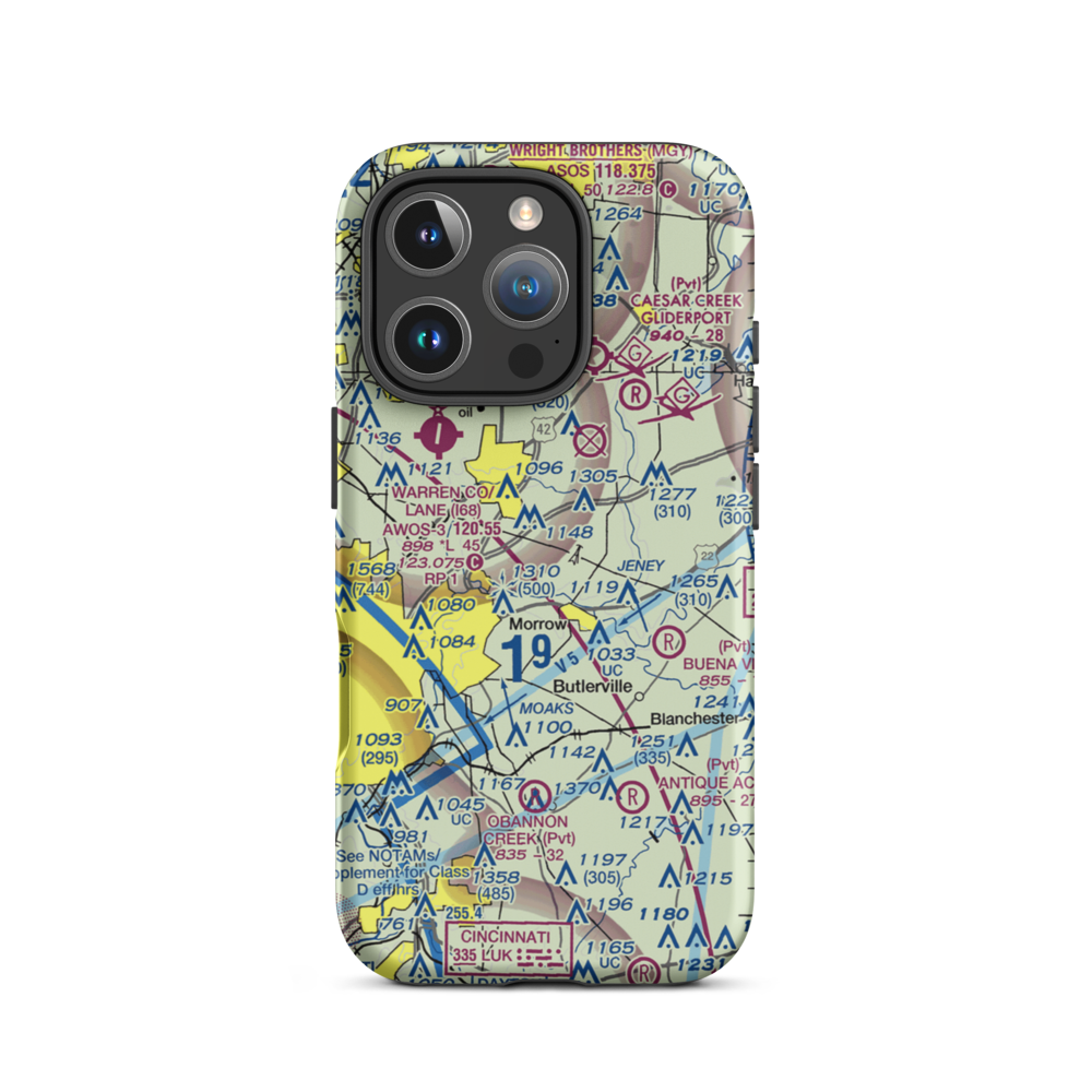 Maplewood Orchard Airport (OH95) VFR Sectional  Tough iPhone Case iPhone 16 Pro model shown
