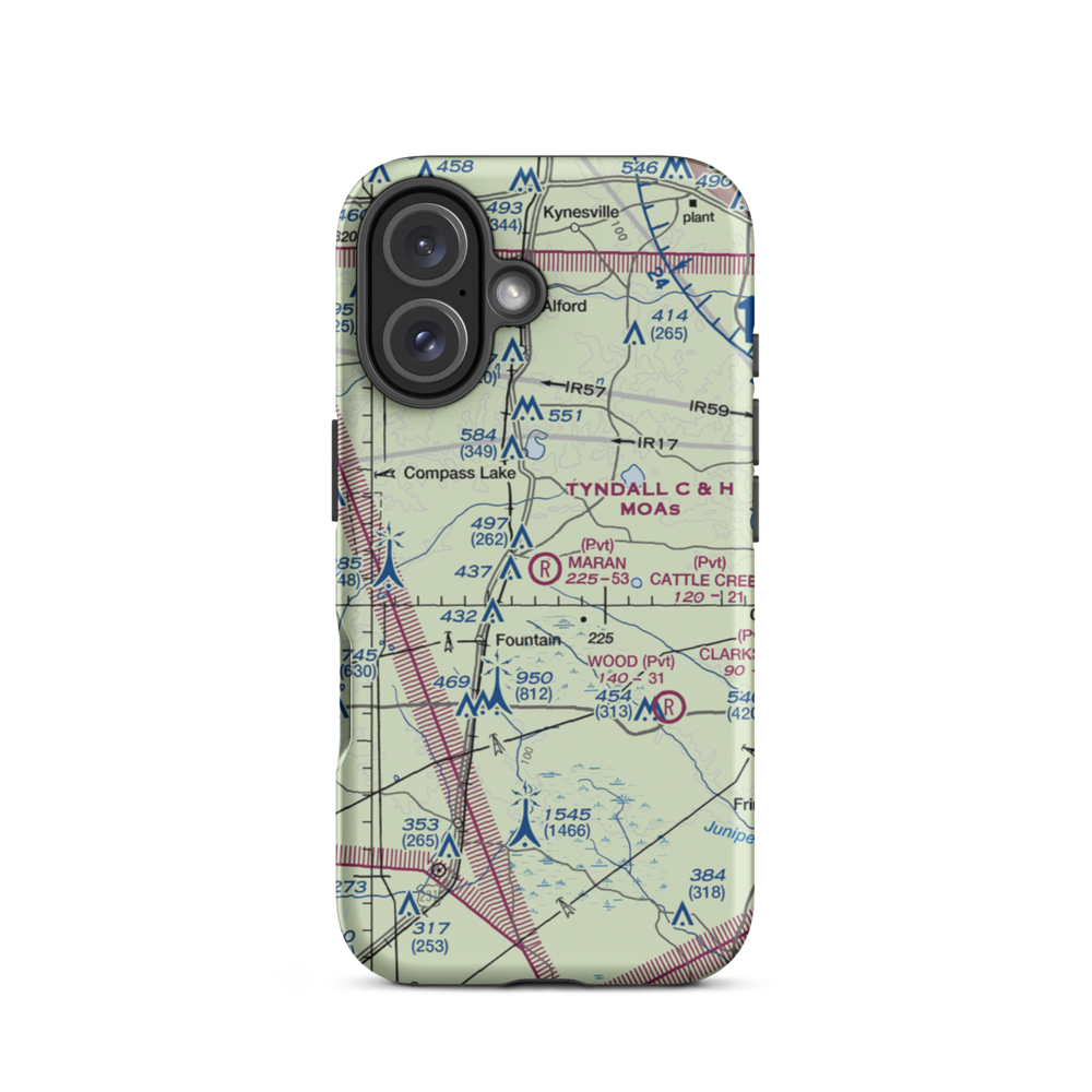 Maran Airport (68FD) VFR Sectional  Tough iPhone Case iPhone 16 model shown