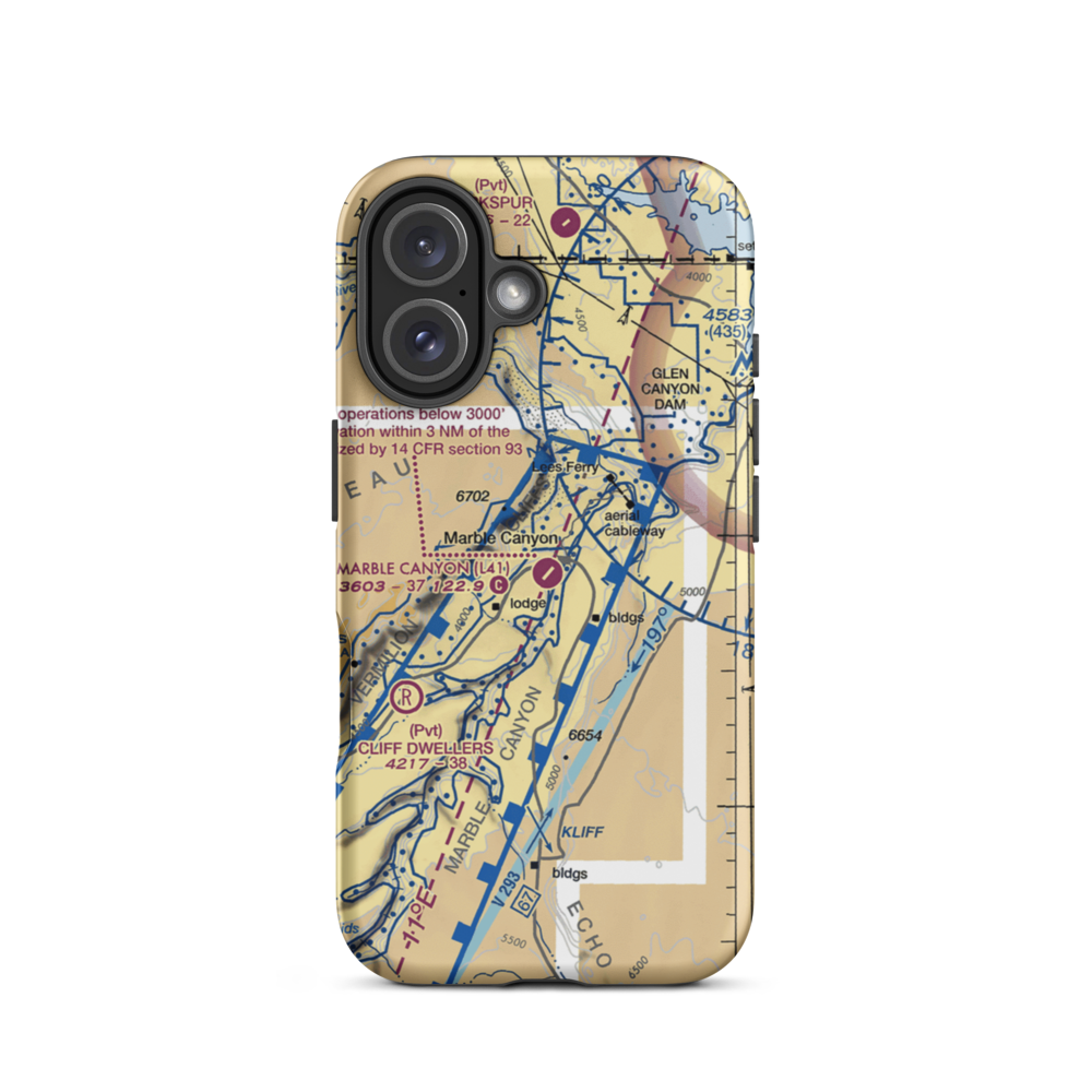 Marble Canyon Airport (L41) VFR Sectional  Tough iPhone Case iPhone 16 model shown