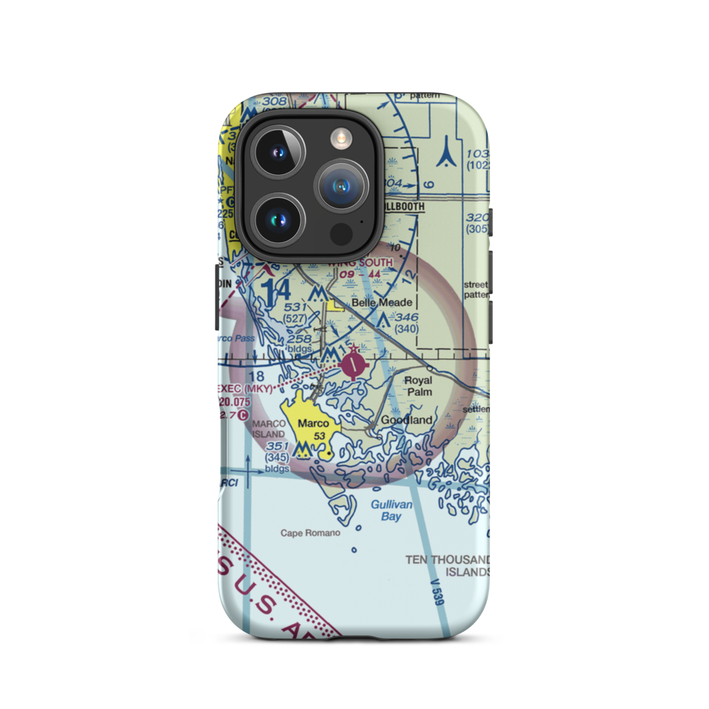 Marco Island Executive Airport (MKY) VFR Sectional  Tough iPhone Case iPhone 16 Pro model shown