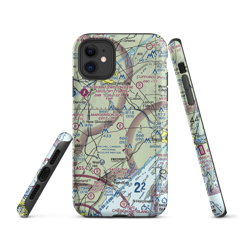 Margerison Airport (ME75) VFR Sectional  Tough iPhone Case iPhone 11 model shown