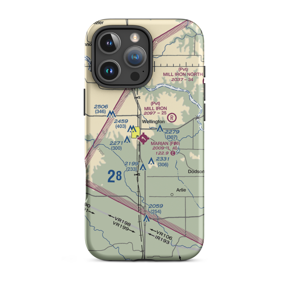 Marian Airpark (F06) VFR Sectional  Tough iPhone Case iPhone 16 Pro Max model shown