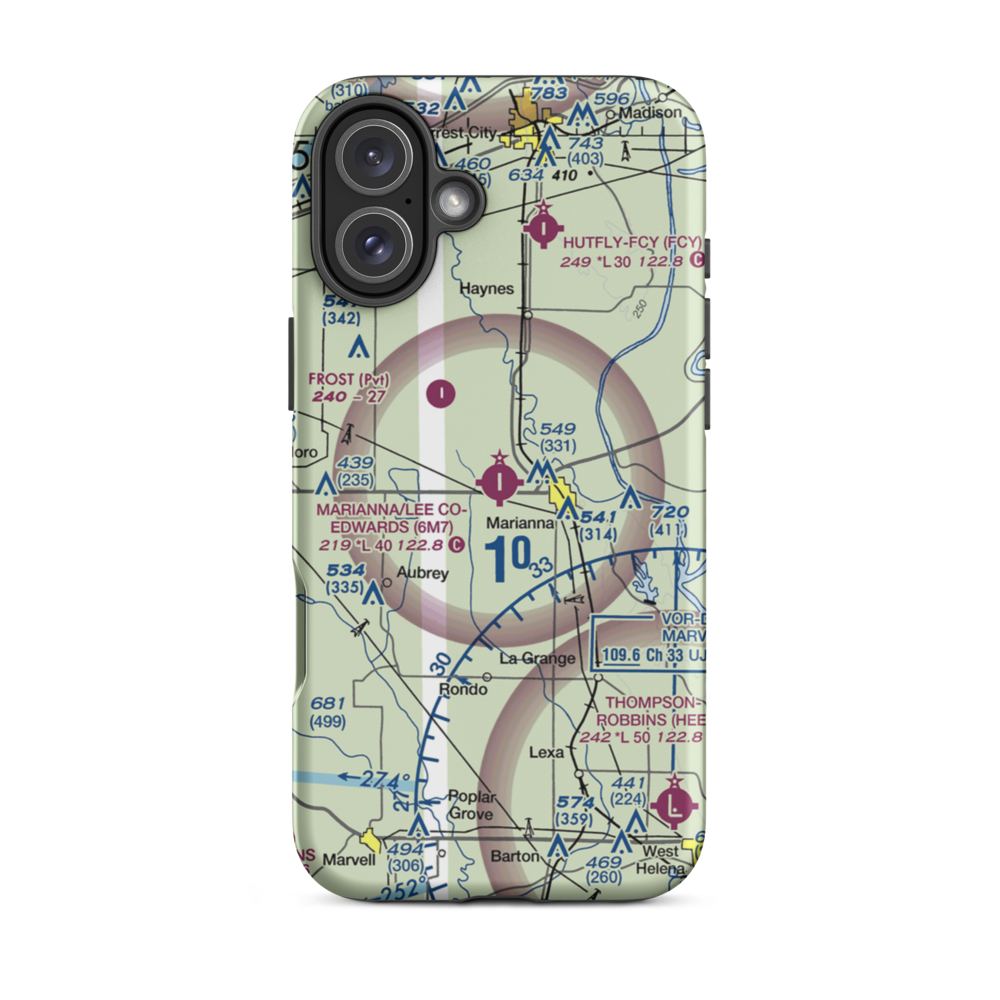Marianna Lee County Steve Edwards Field (6M7) VFR Sectional  Tough iPhone Case iPhone 16 Plus model shown