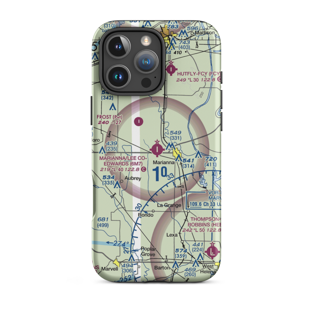 Marianna Lee County Steve Edwards Field (6M7) VFR Sectional  Tough iPhone Case iPhone 16 Pro Max model shown