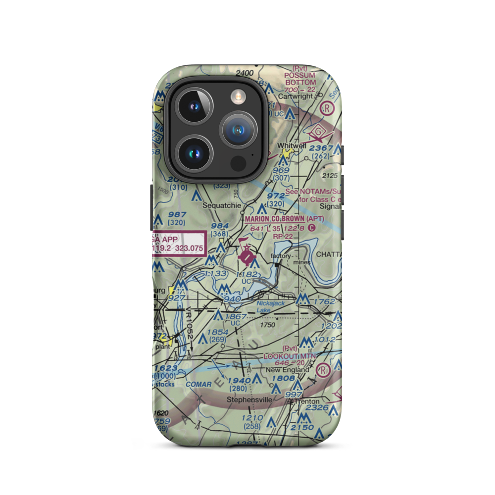 Marion County Brown Field (APT) VFR Sectional  Tough iPhone Case iPhone 16 Pro model shown