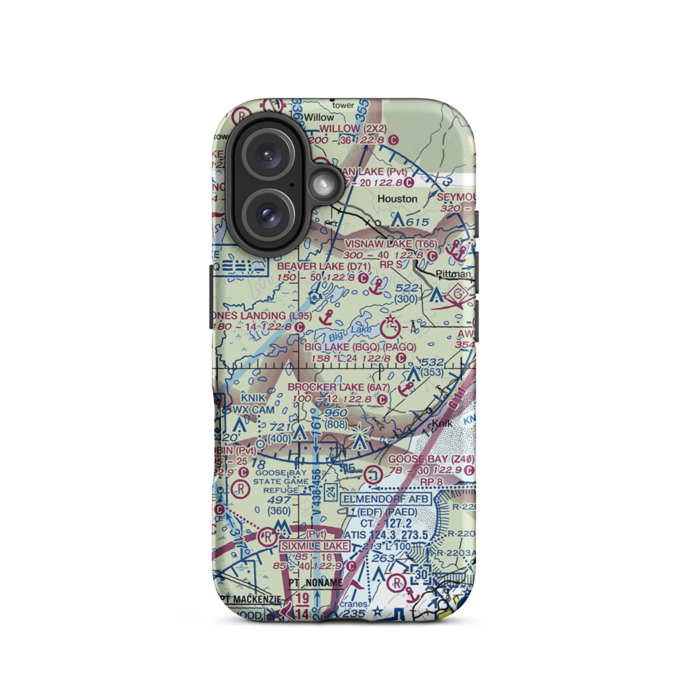 Marion Seaplane Base (85AK) VFR Sectional  Tough iPhone Case iPhone 16 model shown