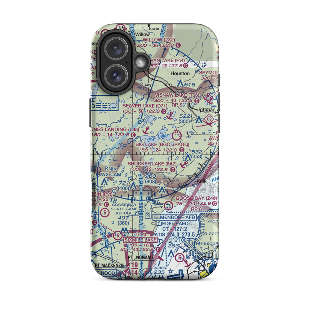 Marion Seaplane Base (85AK) VFR Sectional  Tough iPhone Case iPhone 16 Plus model shown