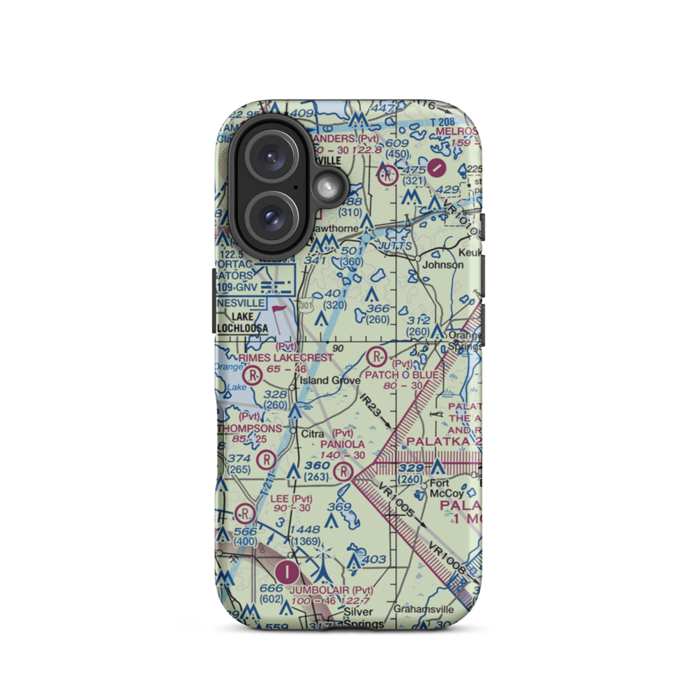 Marjorie Kennan Rawlings Airport (2FD2) VFR Sectional  Tough iPhone Case iPhone 16 model shown