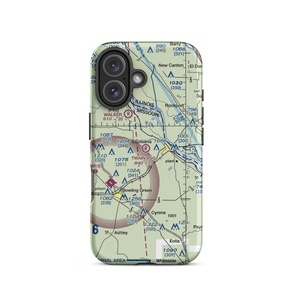 Mark Twain Air Park (4MO6) VFR Sectional  Tough iPhone Case iPhone 16 model shown