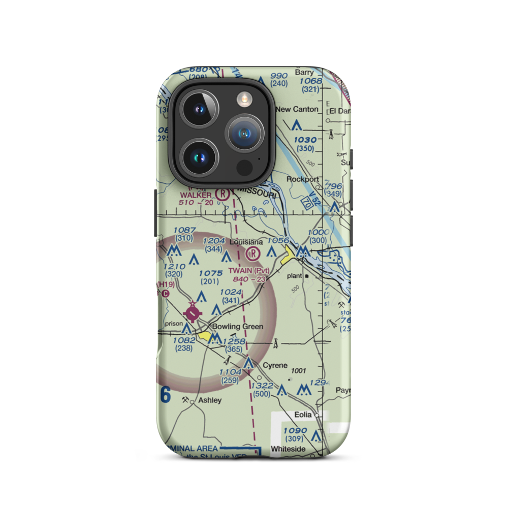 Mark Twain Air Park (4MO6) VFR Sectional  Tough iPhone Case iPhone 16 Pro model shown