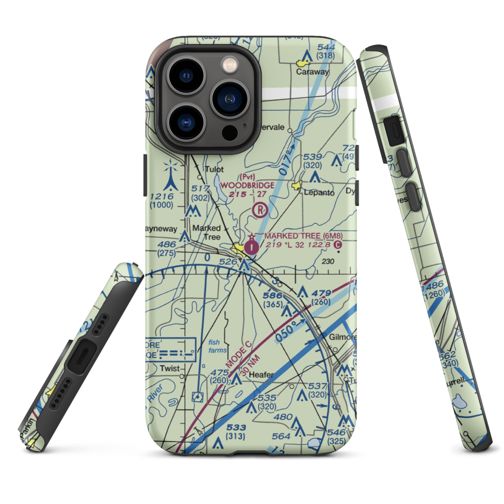 Marked Tree Municipal Airport (6M8) VFR Sectional  Tough iPhone Case iPhone 13 Pro Max model shown