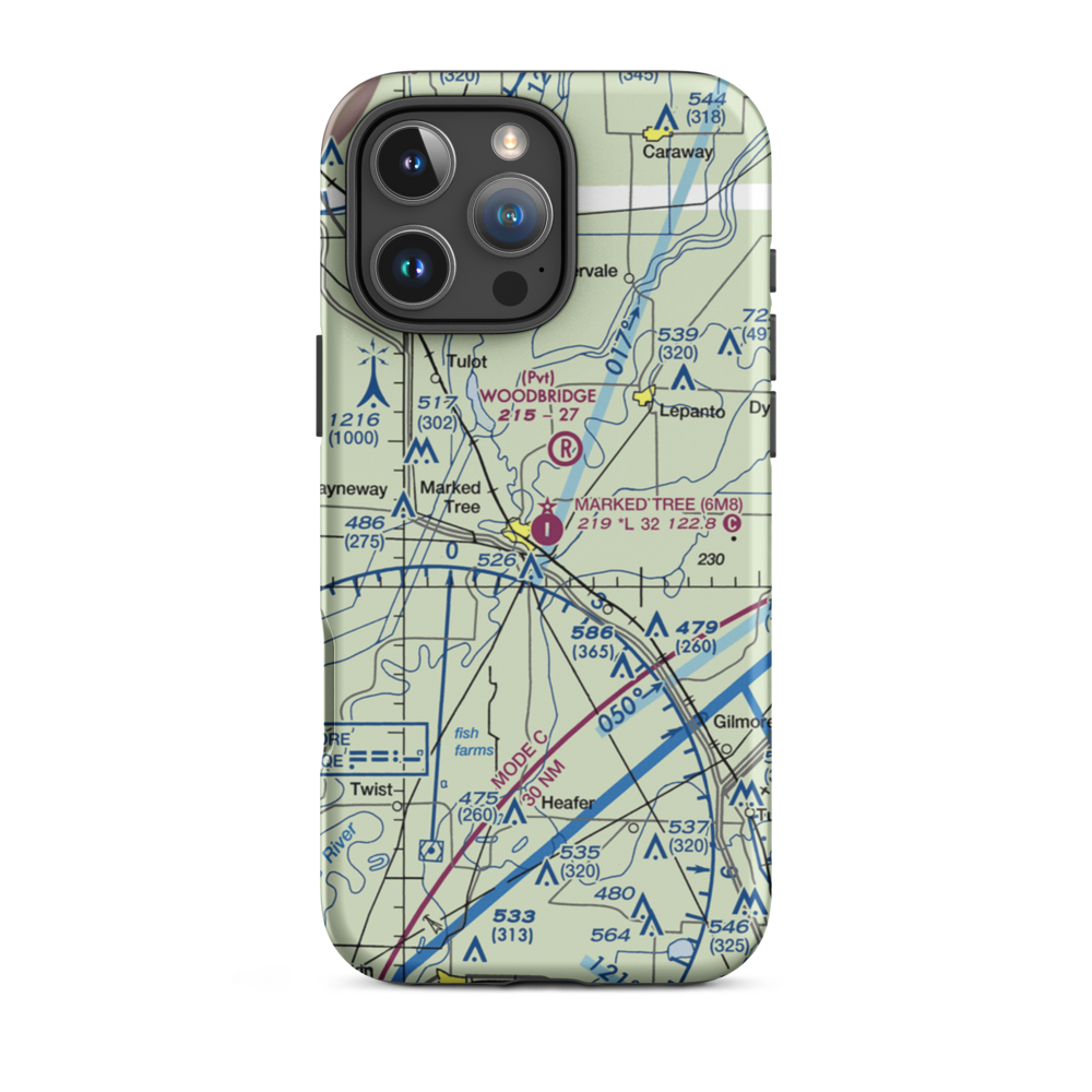 Marked Tree Municipal Airport (6M8) VFR Sectional  Tough iPhone Case iPhone 16 Pro Max model shown