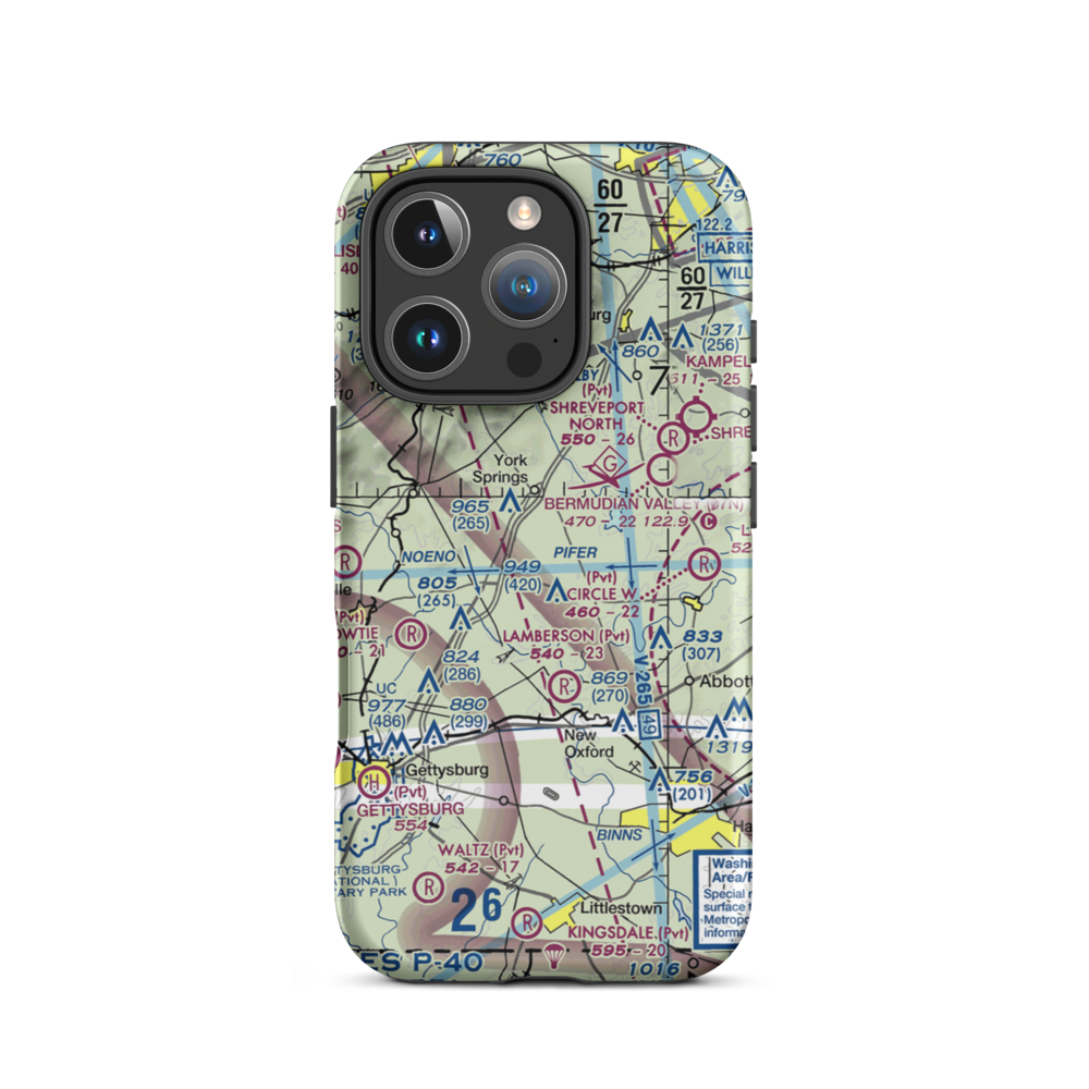 Market Garden Airport (2PN3) VFR Sectional  Tough iPhone Case iPhone 16 Pro model shown