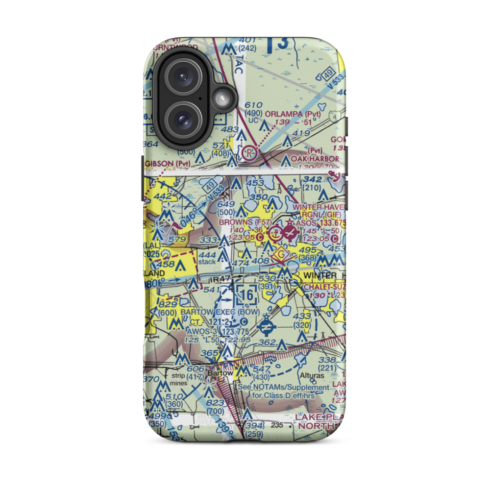 Market World Airport (FL16) VFR Sectional  Tough iPhone Case iPhone 16 Plus model shown