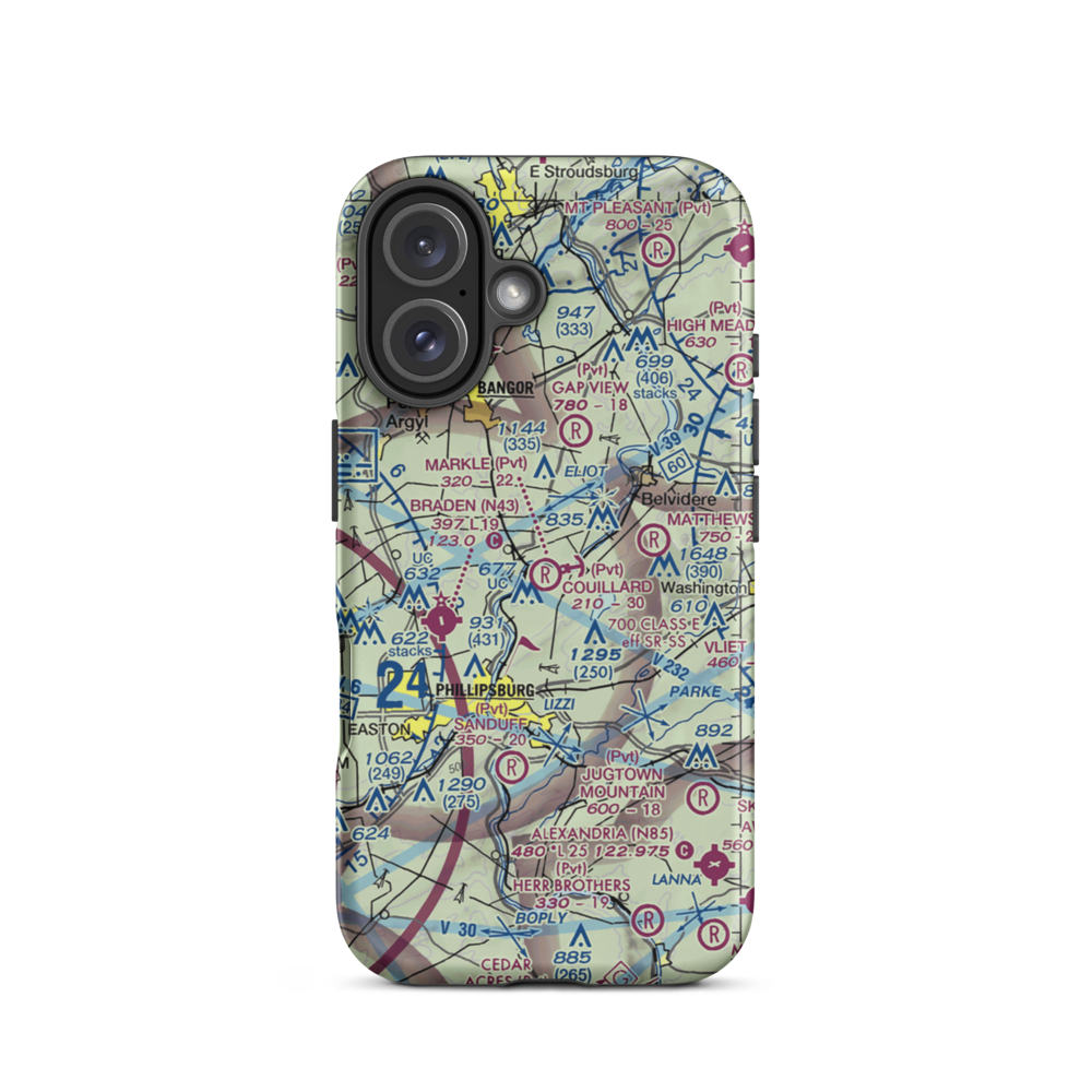Markle Airport (2NJ6) VFR Sectional  Tough iPhone Case iPhone 16 model shown