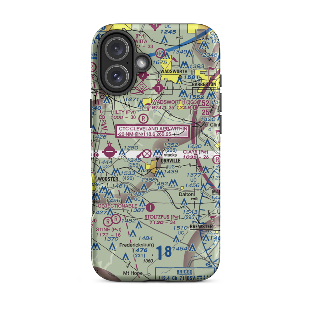 Markley Farm Airport (OH24) VFR Sectional  Tough iPhone Case iPhone 16 Plus model shown
