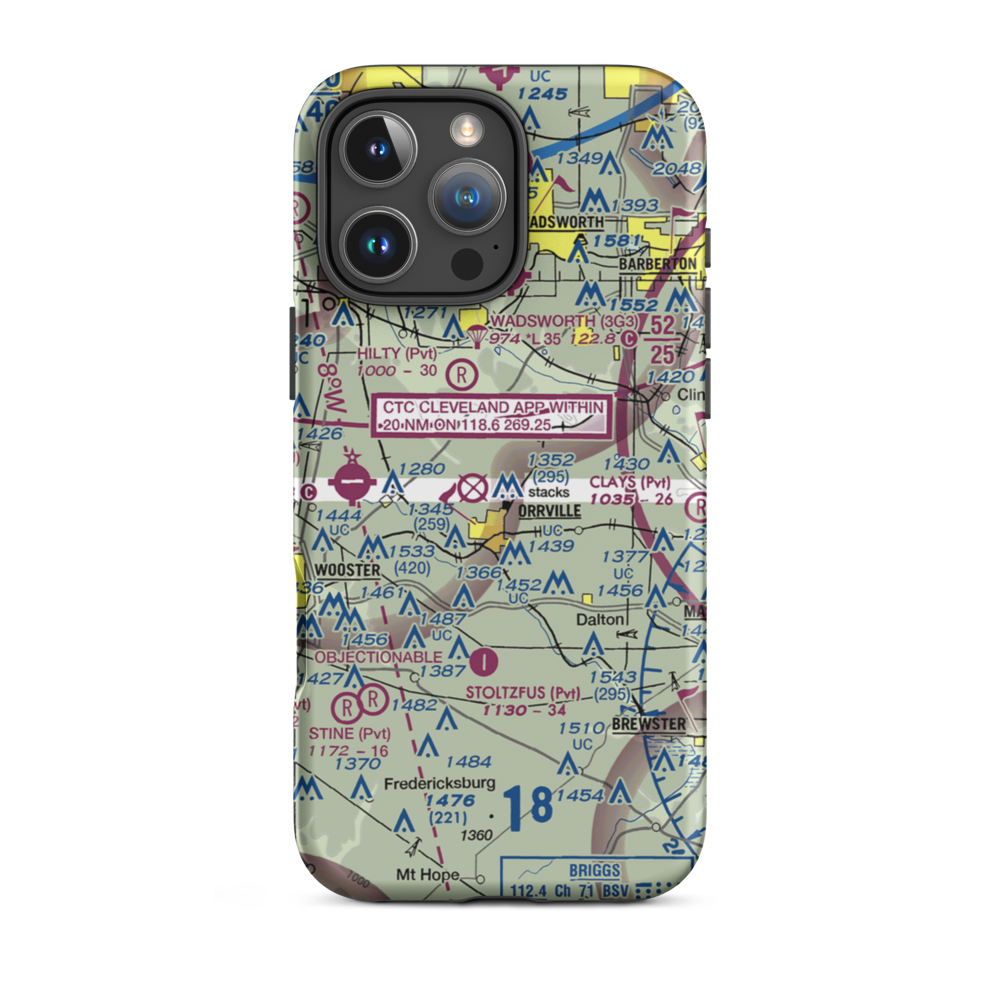 Markley Farm Airport (OH24) VFR Sectional  Tough iPhone Case iPhone 16 Pro Max model shown