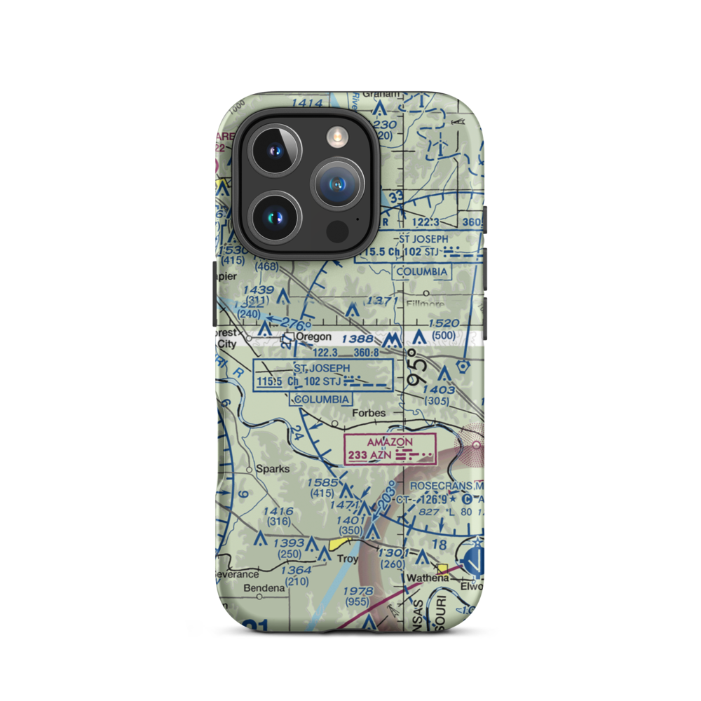 Markt Air Strip (6MO1) VFR Sectional  Tough iPhone Case iPhone 16 Pro model shown