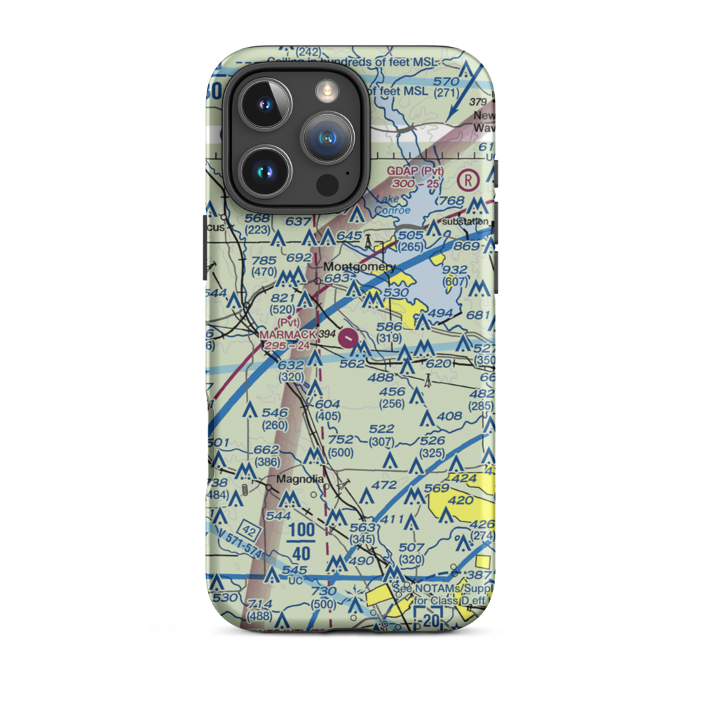 Marmack Airport (TE85) VFR Sectional  Tough iPhone Case iPhone 16 Pro Max model shown