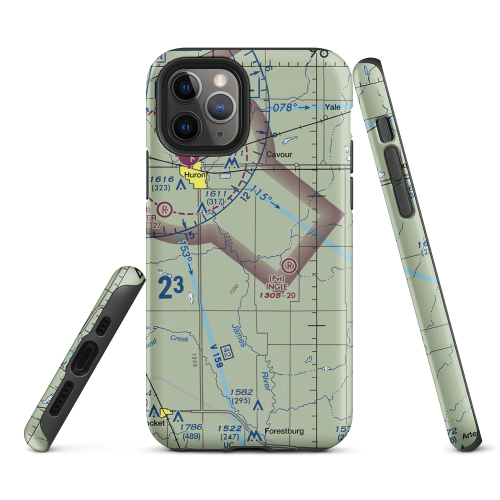 Marone Airport (SD84) VFR Sectional  Tough iPhone Case iPhone 11 Pro model shown