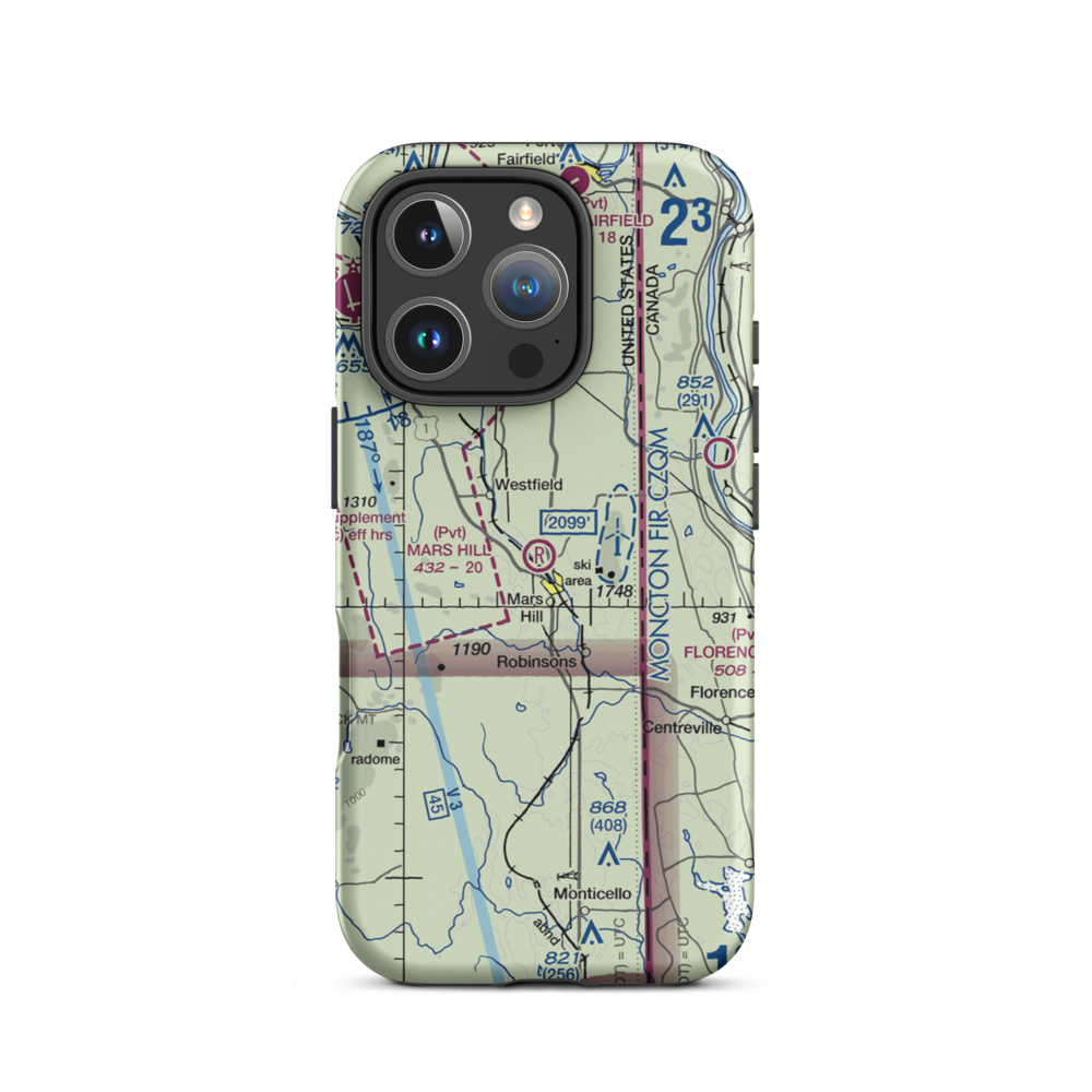 Mars Hill Airport (ME38) VFR Sectional  Tough iPhone Case iPhone 16 Pro model shown