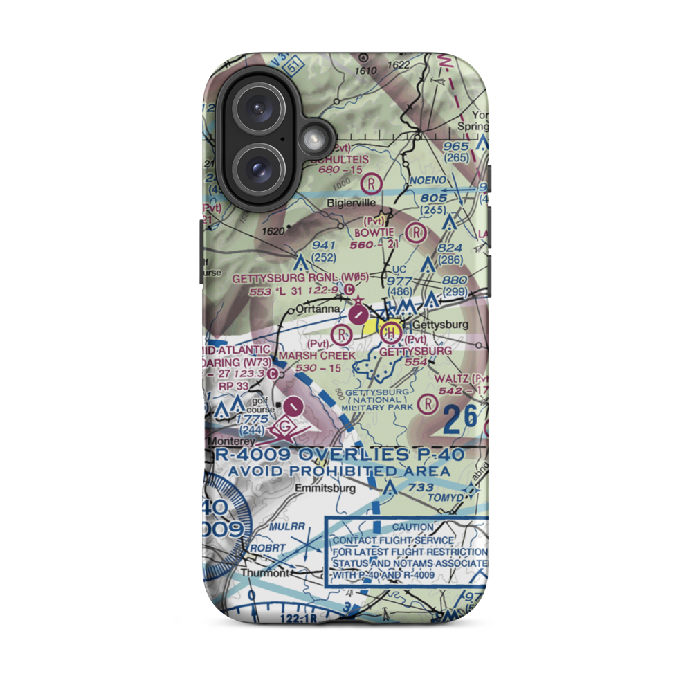 Marsh Creek Airport (8PN9) VFR Sectional  Tough iPhone Case iPhone 16 Plus model shown