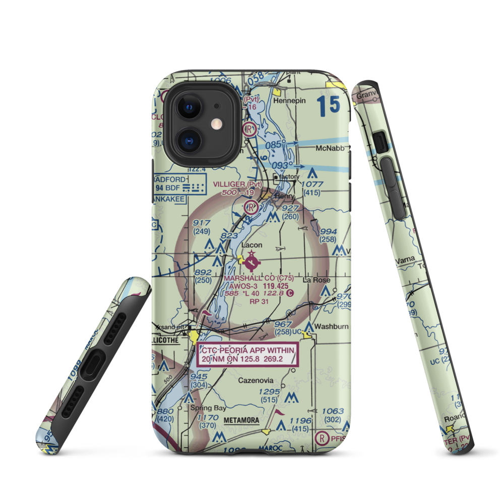Marshall County Airport (C75) VFR Sectional  Tough iPhone Case iPhone 11 model shown