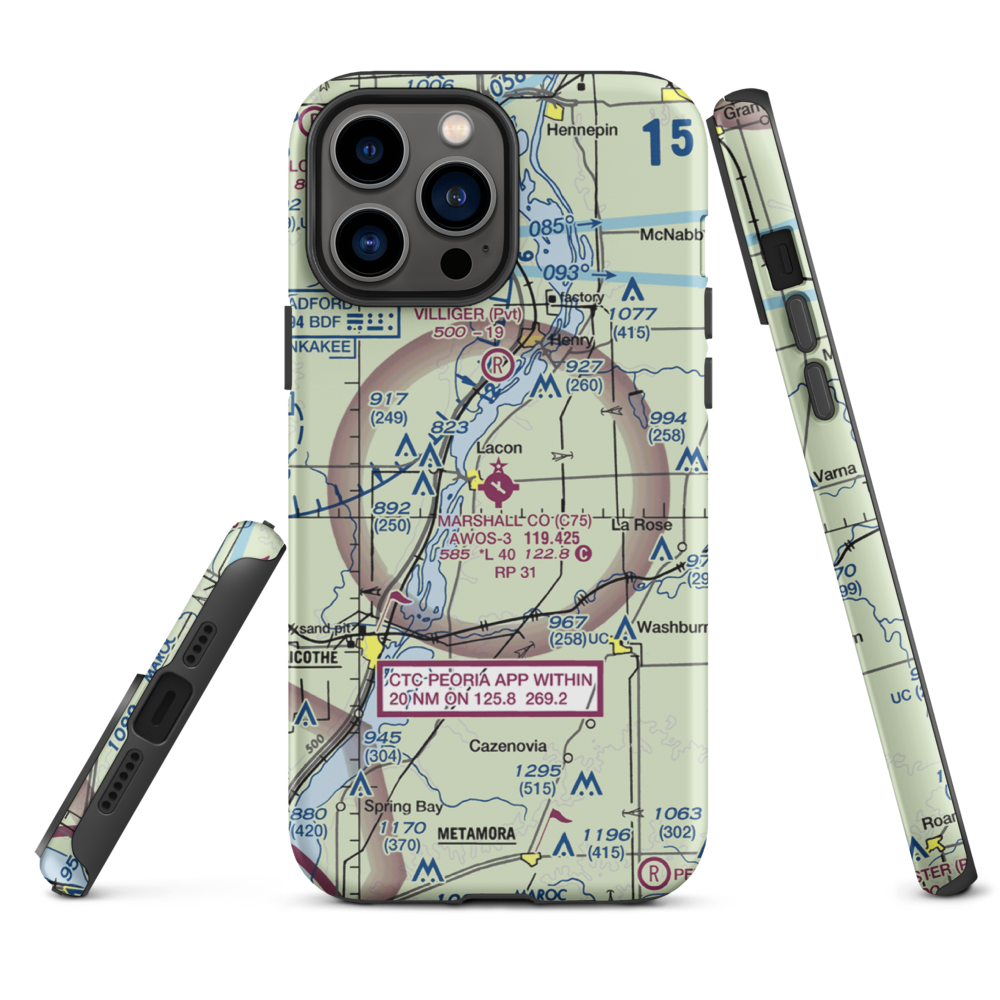 Marshall County Airport (C75) VFR Sectional  Tough iPhone Case iPhone 13 Pro Max model shown