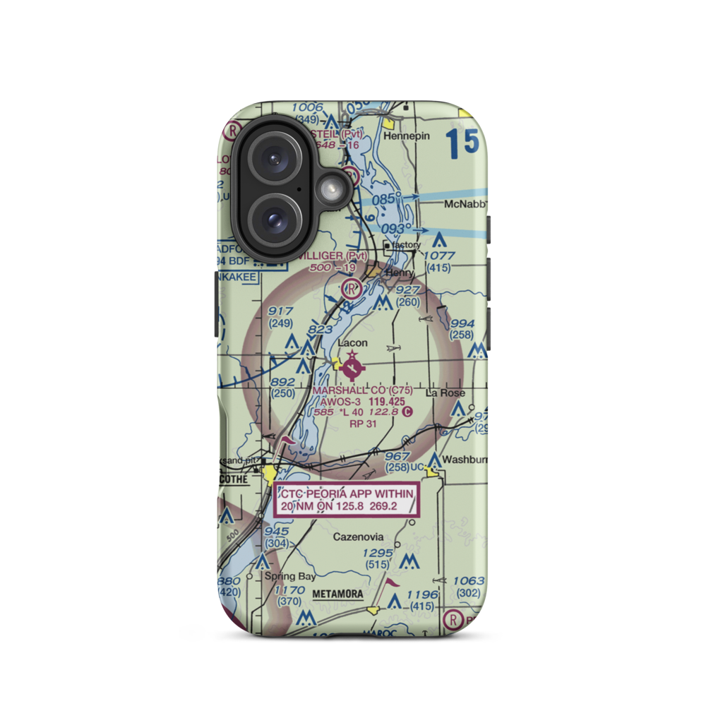 Marshall County Airport (C75) VFR Sectional  Tough iPhone Case iPhone 16 model shown