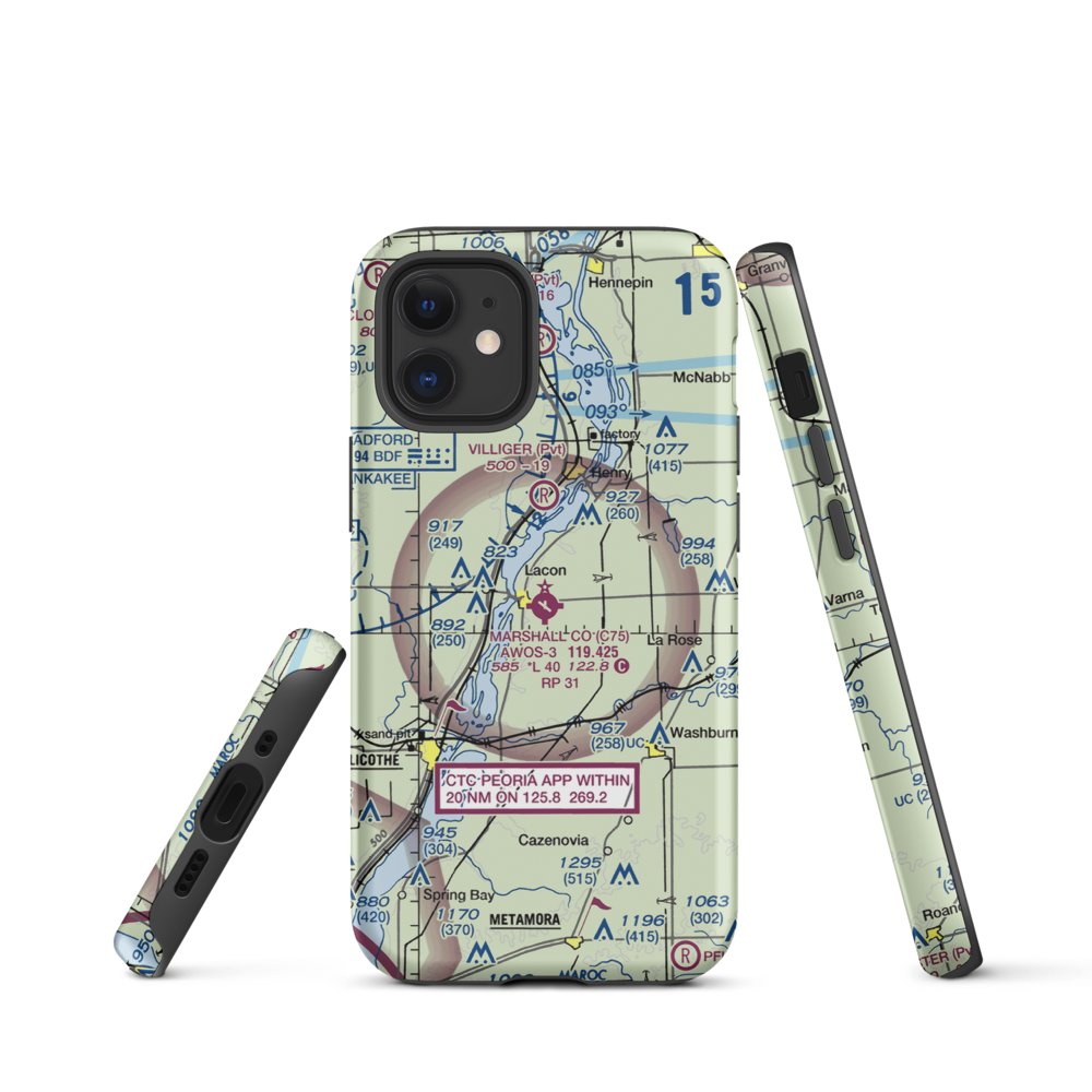 Marshall County Airport (C75) VFR Sectional  Tough iPhone Case iPhone 12 mini model shown