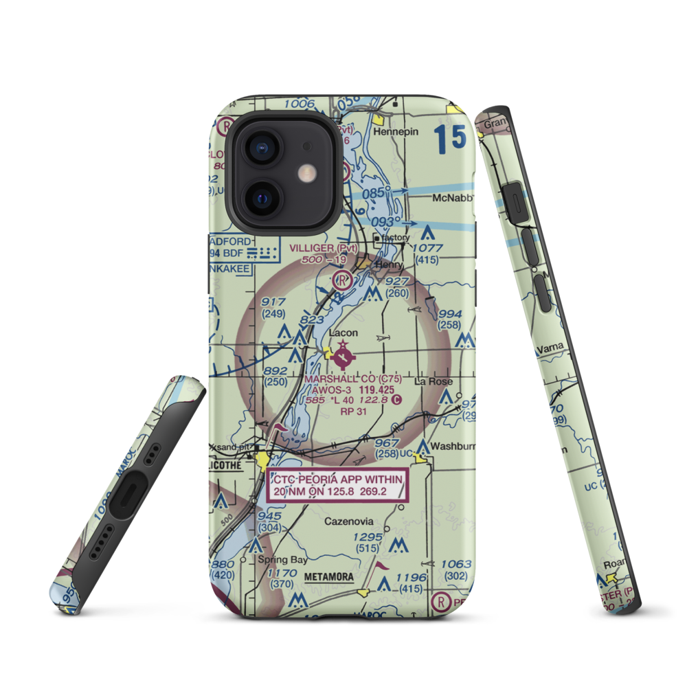 Marshall County Airport (C75) VFR Sectional  Tough iPhone Case iPhone 12 model shown