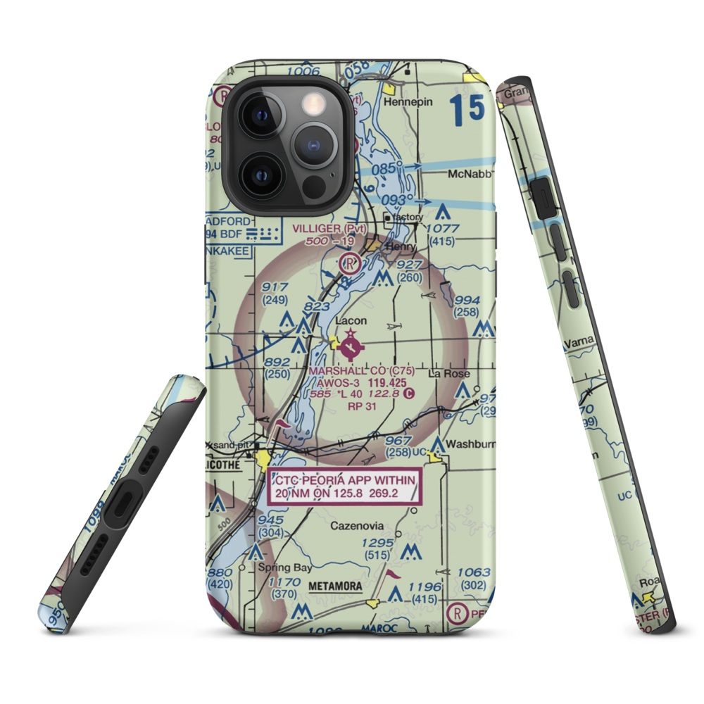 Marshall County Airport (C75) VFR Sectional  Tough iPhone Case iPhone 12 Pro Max model shown