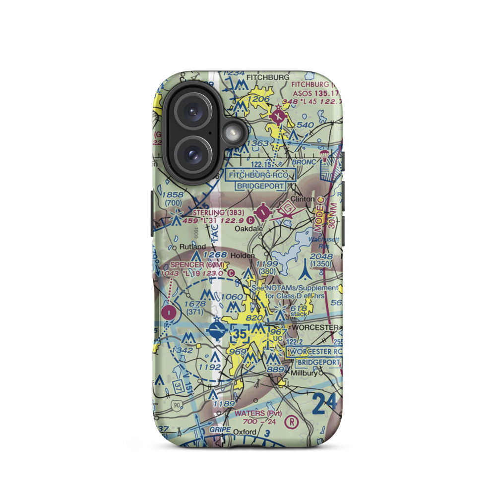 Marshall's Airport (MA16) VFR Sectional  Tough iPhone Case iPhone 16 model shown