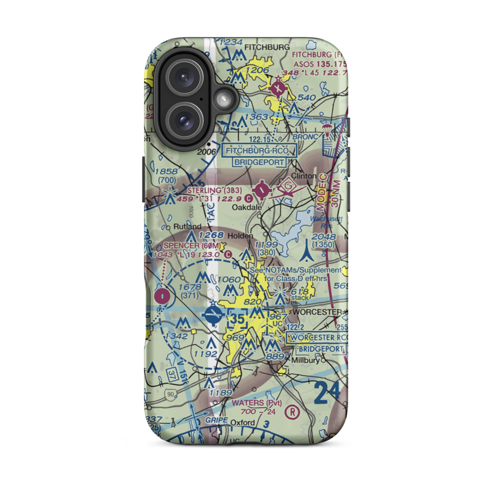 Marshall's Airport (MA16) VFR Sectional  Tough iPhone Case iPhone 16 Plus model shown