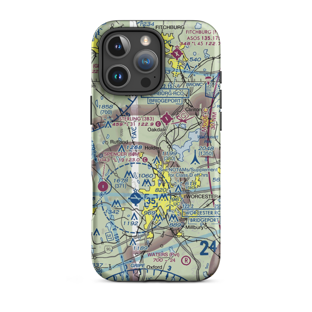 Marshall's Airport (MA16) VFR Sectional  Tough iPhone Case iPhone 16 Pro Max model shown