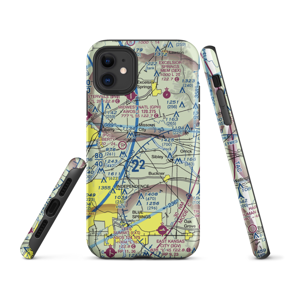 Martens Airport (4MO8) VFR Sectional  Tough iPhone Case iPhone 11 model shown