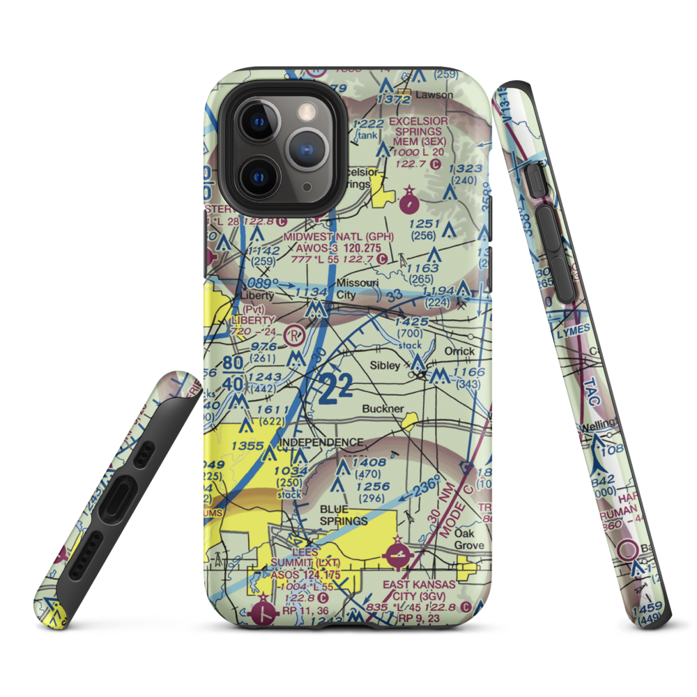 Martens Airport (4MO8) VFR Sectional  Tough iPhone Case iPhone 11 Pro model shown