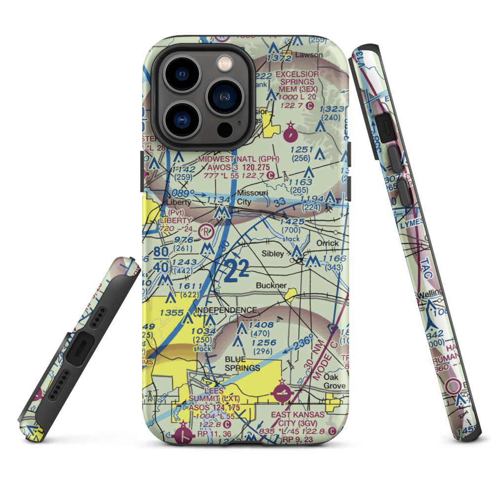 Martens Airport (4MO8) VFR Sectional  Tough iPhone Case iPhone 13 Pro Max model shown