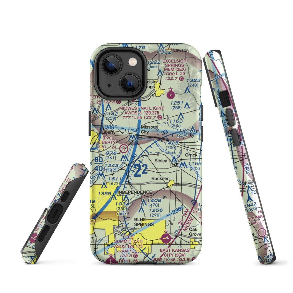 Martens Airport (4MO8) VFR Sectional  Tough iPhone Case iPhone 14 model shown