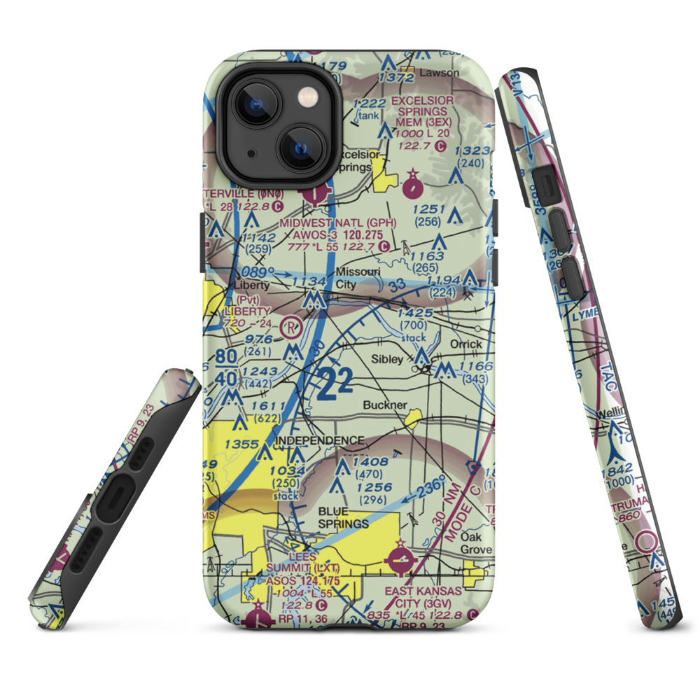 Martens Airport (4MO8) VFR Sectional  Tough iPhone Case iPhone 14 Plus model shown