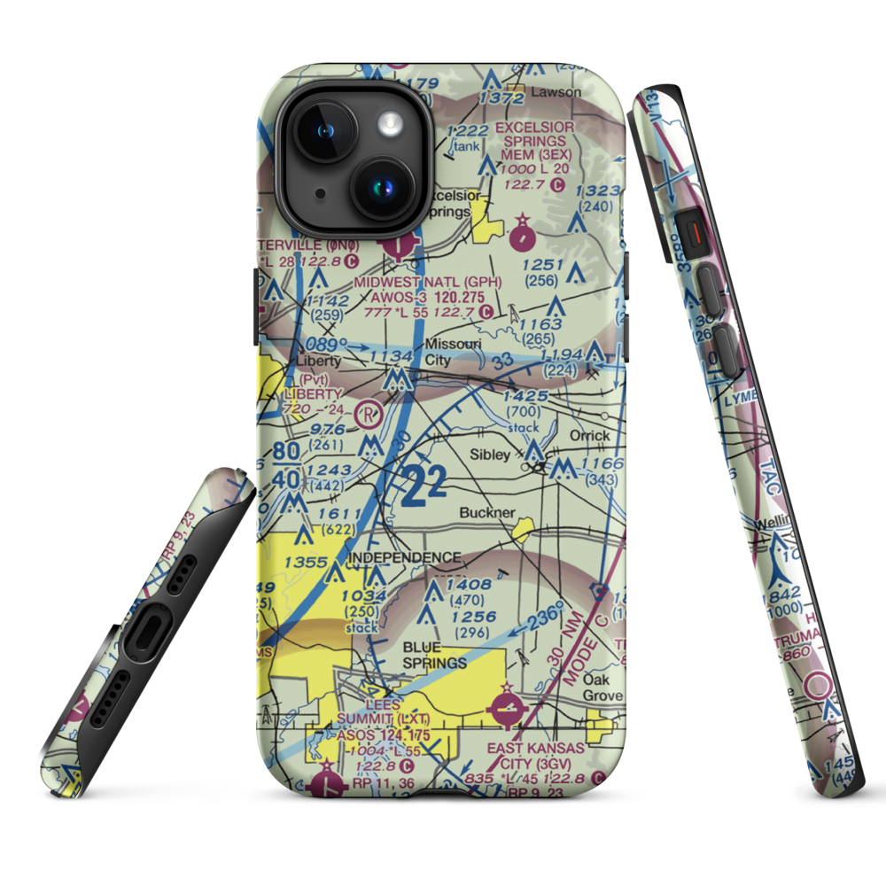 Martens Airport (4MO8) VFR Sectional  Tough iPhone Case iPhone 15 Plus model shown