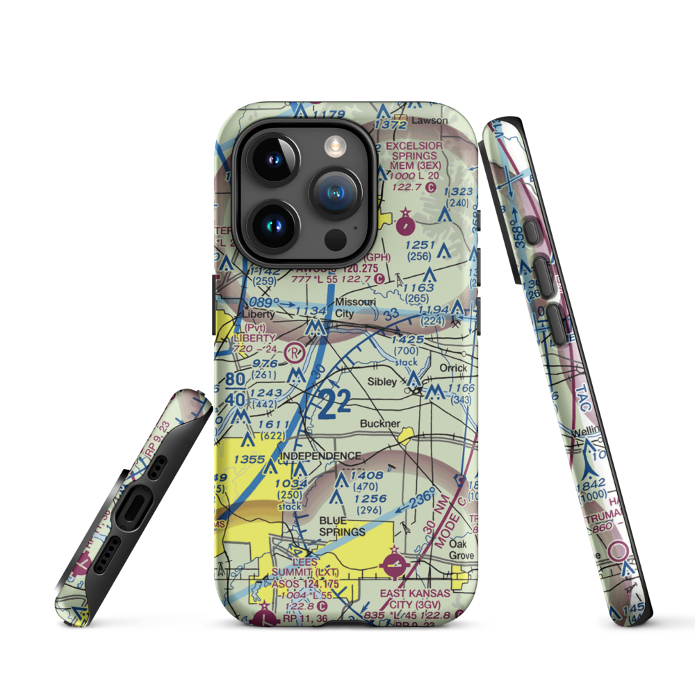 Martens Airport (4MO8) VFR Sectional  Tough iPhone Case iPhone 15 Pro model shown
