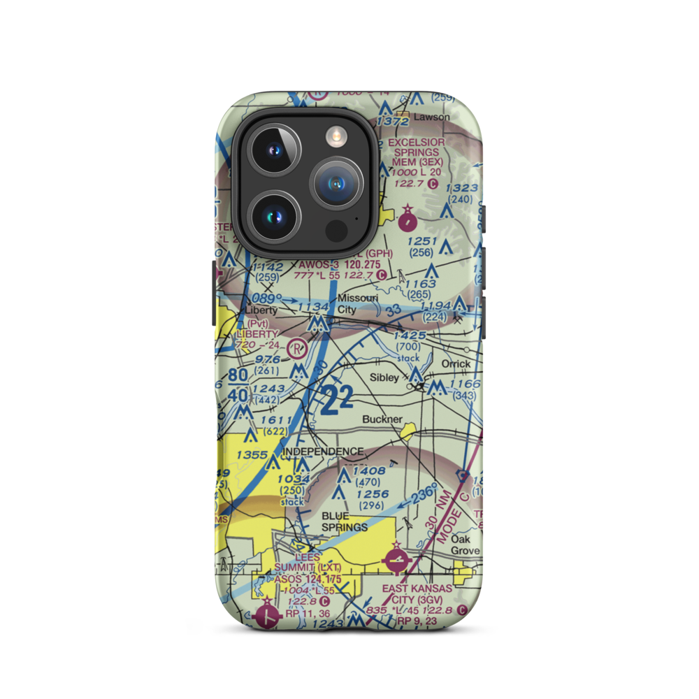 Martens Airport (4MO8) VFR Sectional  Tough iPhone Case iPhone 16 Pro model shown