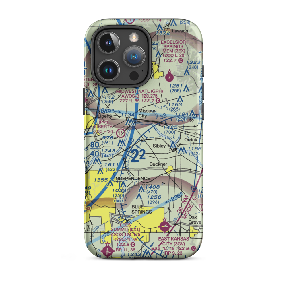 Martens Airport (4MO8) VFR Sectional  Tough iPhone Case iPhone 16 Pro Max model shown