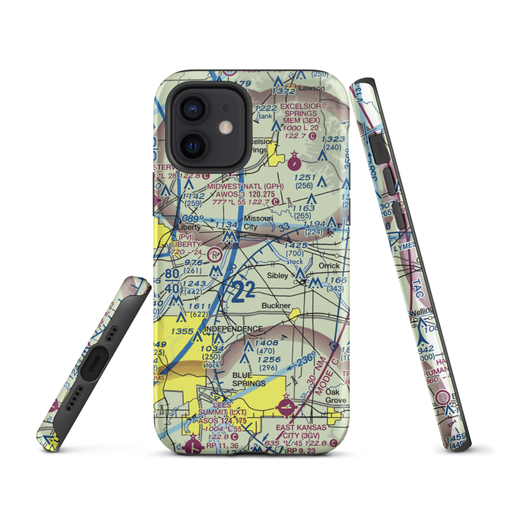 Martens Airport (4MO8) VFR Sectional  Tough iPhone Case iPhone 12 model shown